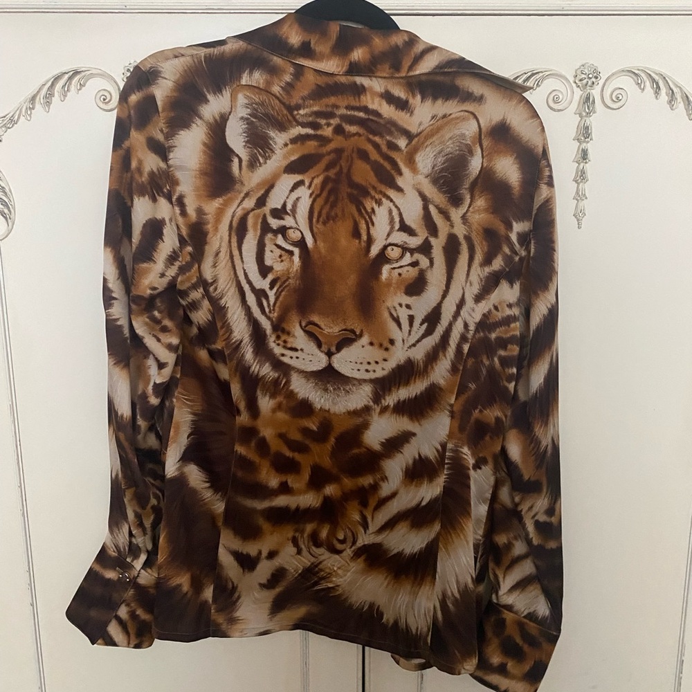 ESCADA🐅 Tiger Print Long Sleeve Shirt